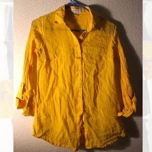 Yellow Coldwater Creek button up blouse
